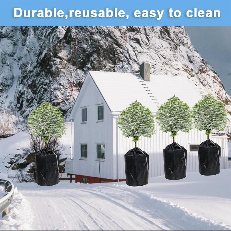 1 pièce Sac de protection hivernale pour plantes avec cordon de serrage et fermeture éclair Tissu non tissé respirant Protège les plantes du gel 45 x 50 cm