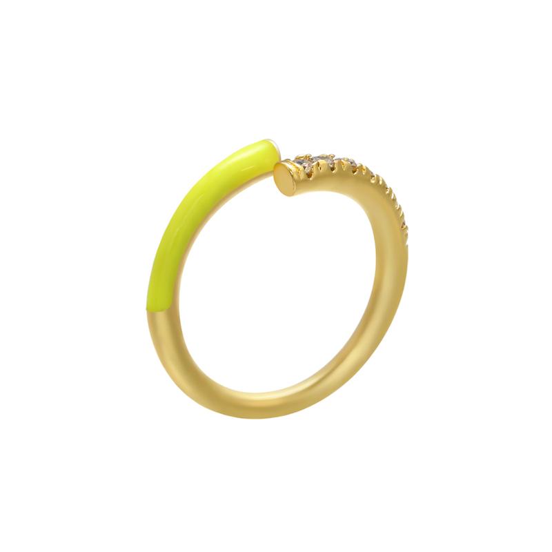 HECHENG ,colorful Neon Ring ,wholesale ,CZ Rainbow Ring for Women, Zircon Accessries, Adjusted Open Finger Ring VJ24