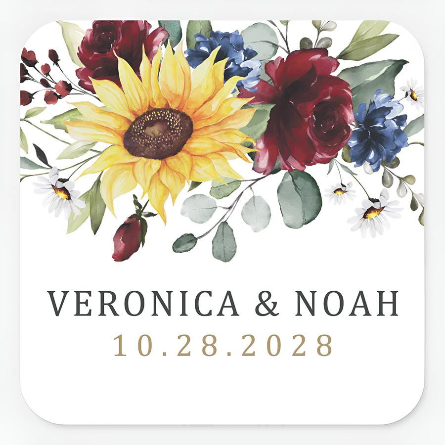 Personalized Floral Stickers Labels For Gift Wrapping - Custom Wedding Party Decorations Diy Craft Suppliesevent Sealing Decor