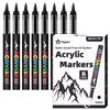 8Pcs Black And White Acrylic Paint Markers, Large Ink Capacity Marker, Ideal For Illustration Sketching/Wood/Rock Painting