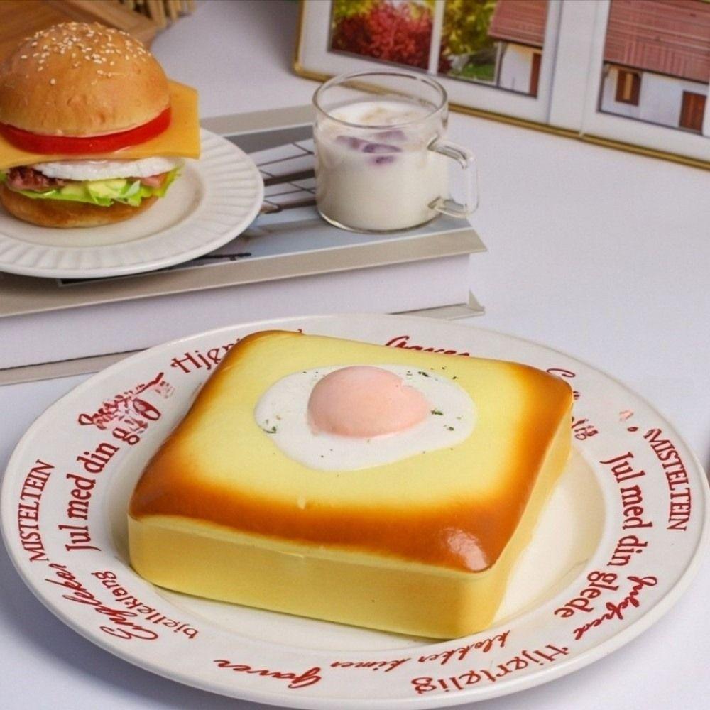 3D Realistic Fried Egg Toast Toy Stretchable Realistic Food Toy New Hand Relax Toy Stress Relief