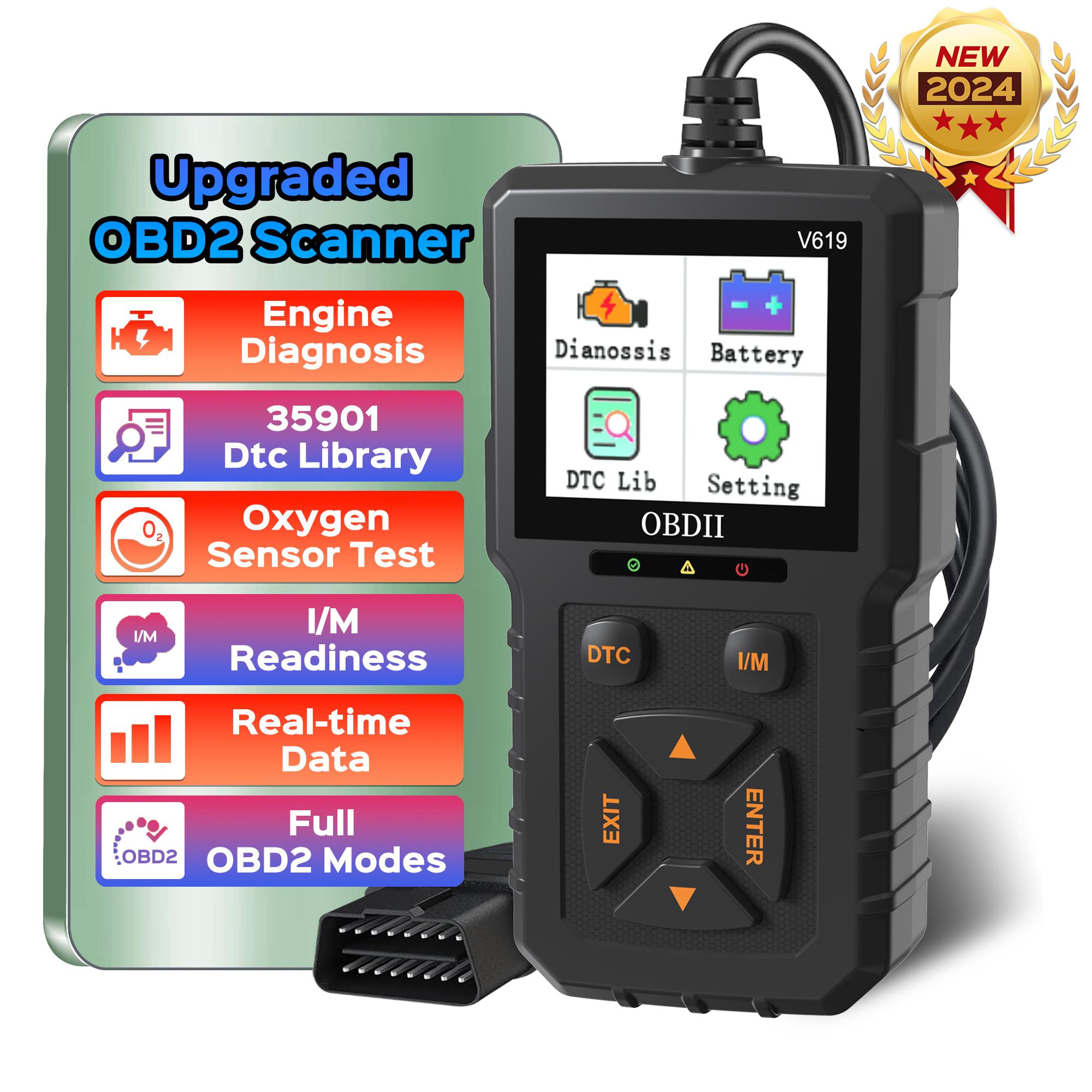 

Диагностический сканер OBD2, считыватель кодов Check Engine со сбросом, считыватели кодов автомобилей и сканирующие инструменты для всех транспортных средств OBDII/EOBD чёрный