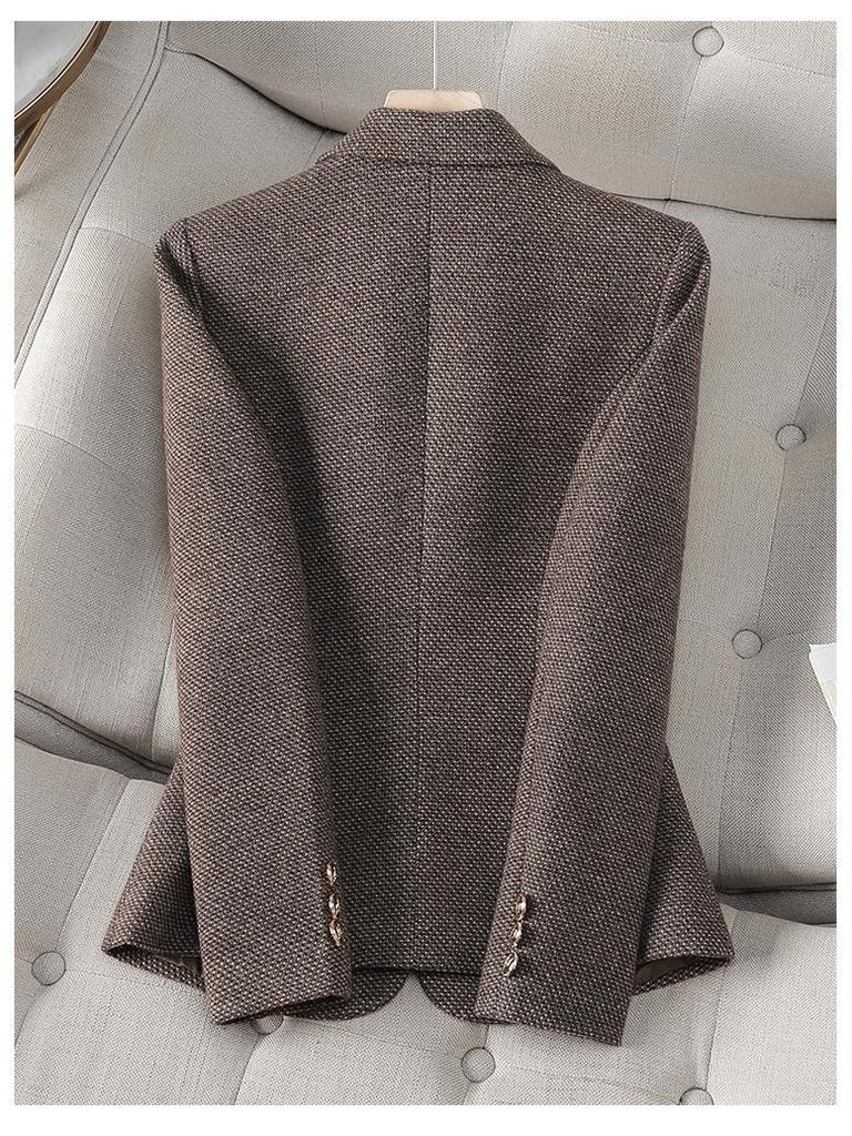 2025 Damen Merino-Woll-Anzugjacke - Herbst/Winter Petite Slim Fit, Verdickter Blazer im Göttinnen-Stil