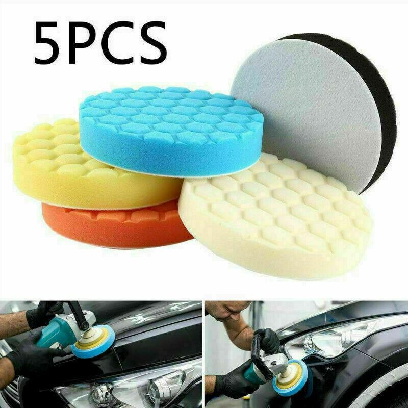 5pcs Car Polishing Pad Kit Set 6 Inch Self-Adhesive Buffing Wheel Waxing Sponge Pads Auto Care Wash Cleaning Tool
