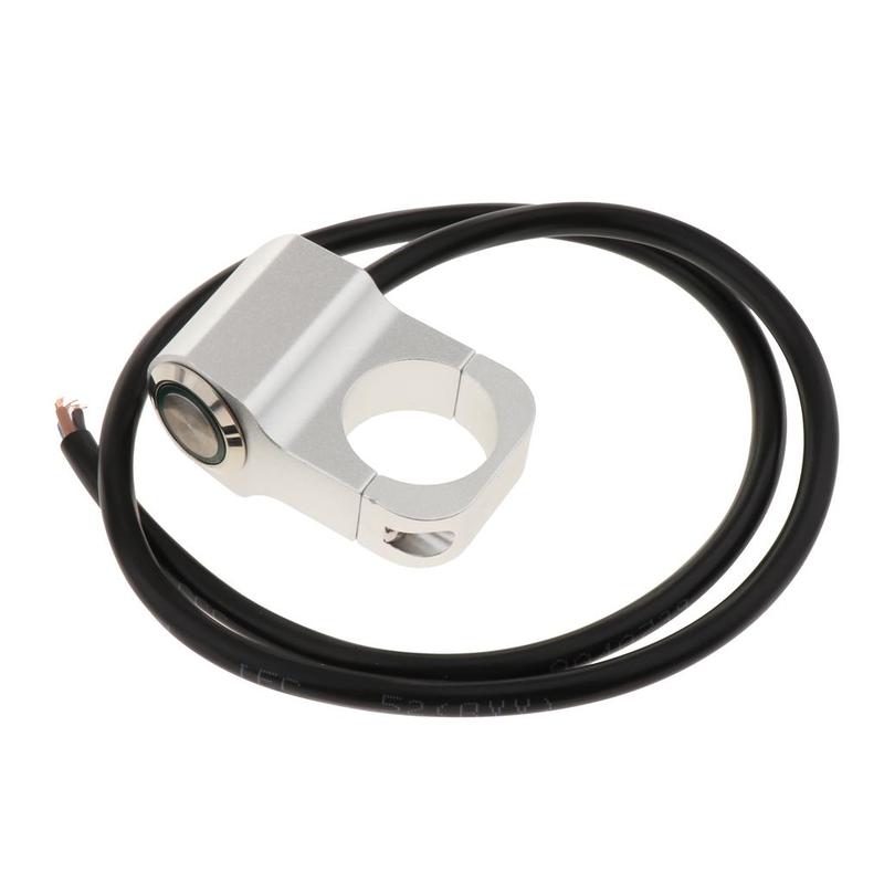 12v 10A waterproof Motorcycle CNC Aluminium Alloy Switches 1inch 25mm Handlebar Headlight Switch with Indicator Light (Chrome)