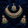 Indian Bollywood Gold Plated Kundan Choker Bridal Necklace Earrings Jewelry Set