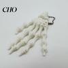 Movable Joint Pendant Skeleton Hand Keychain, with Hanging Chain 3D Printed Ornament, Unique Design Skull Palm Stress Relief Toy for Halloween