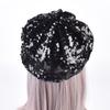 Sequins-studded Beret Hat Bejeweled Disco Hat for Girl Boys Beret Hat for Masquerade Carnivals Music Festival Halloween
