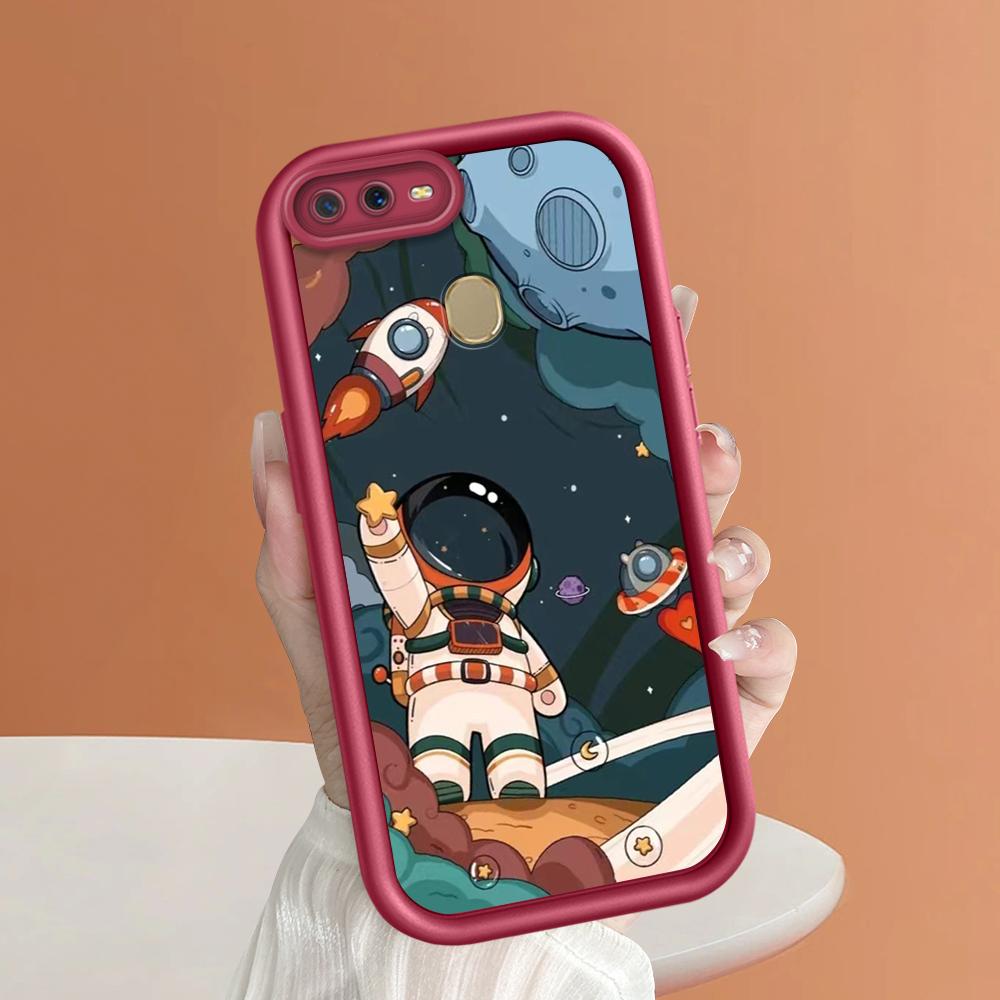 Soft Silicone Square Ladders Cartoon Pattern Full Cover Camera Protection Shockproof Case for OPPO Reno Realme OnePlus