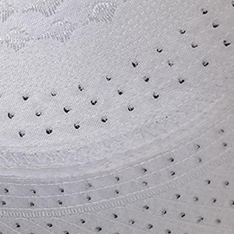 Men Ethnic Islamic Prayer Bonnet Hat Breathable Hole Embroidery White Kufi Cap