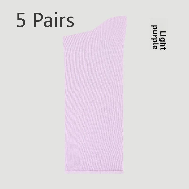 5 Perechi Șosete Puf Tub Mediu Șosete cu Degete Libere Șosete Subțiri de Vară pentru Femei Ciorapi Respirabili Simpli