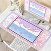 Moon and Stars Pink Large Desk Mat XXL Kawaii Aesthetic Game Controller Style Mouse Pad Sky PC Accessories Office Extended Mats