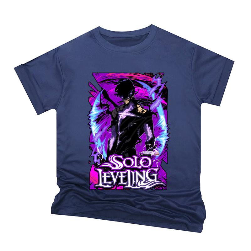 Anime Pattern Solo Leveling Men T-shirts Statue of God Cartoon Short Sleeve Clothes Harajuku Sung Jin-Woo Tshirts Tops Unisex