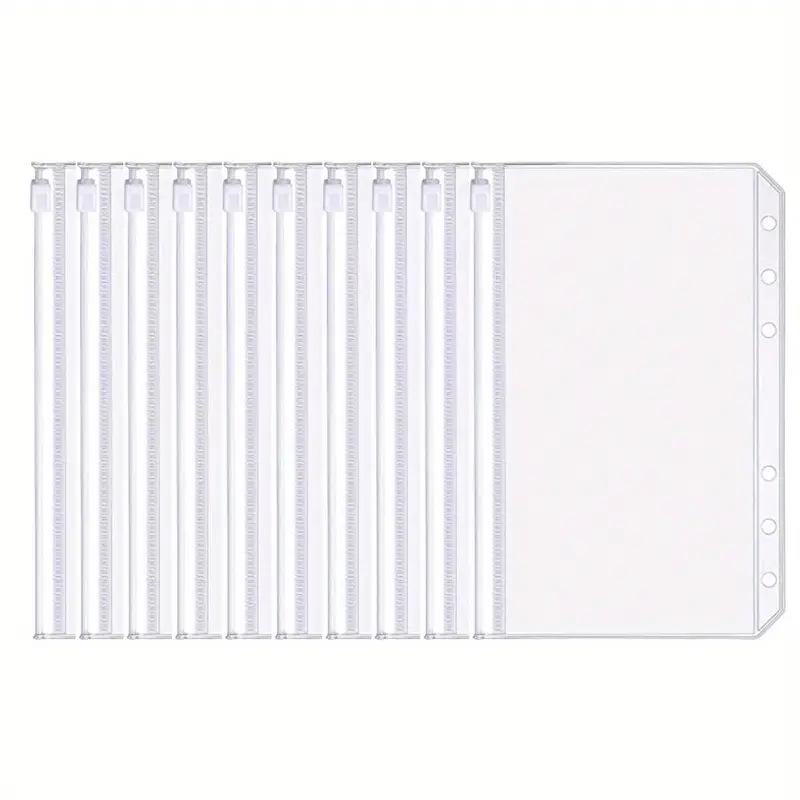 A6 Ring Binder Notebook with 6-Hole Zipper Pocket & PVC Storage Zip-Lock Pencil Case