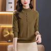 Semi-turtleneck Bottoming Shirt Women's Sweater Women's Autumn and Winter Red Autumn and Winter New Thickened Knitted Sweater