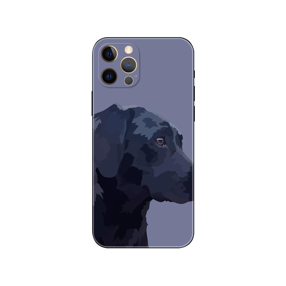 Black Dog Phone Case For iPhone Samsung Galaxy Redmi Xiaomi Oppo OnePlus Note S A 7 8 9 10 11 12 13 14 20 21 22 23 53 54 Pro Max Plus Ultra TPU Soft
