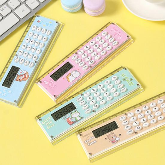 Calculatrice de règle multifonctionnelle grand écran papeterie calculatrice de poche à 8 chiffres pour l'école
