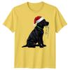 Black Labrador Dog Christmas Holidays Unisexs Unisexs Graphic Tee Santa Hat Lights