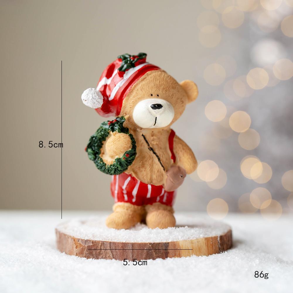 

Рождество Изделия из смолы Рождественская елка Статуэтки Ручная работа Фестиваль Миниатюрная фигурка домика Милое настольное украшение Рождественское украшение