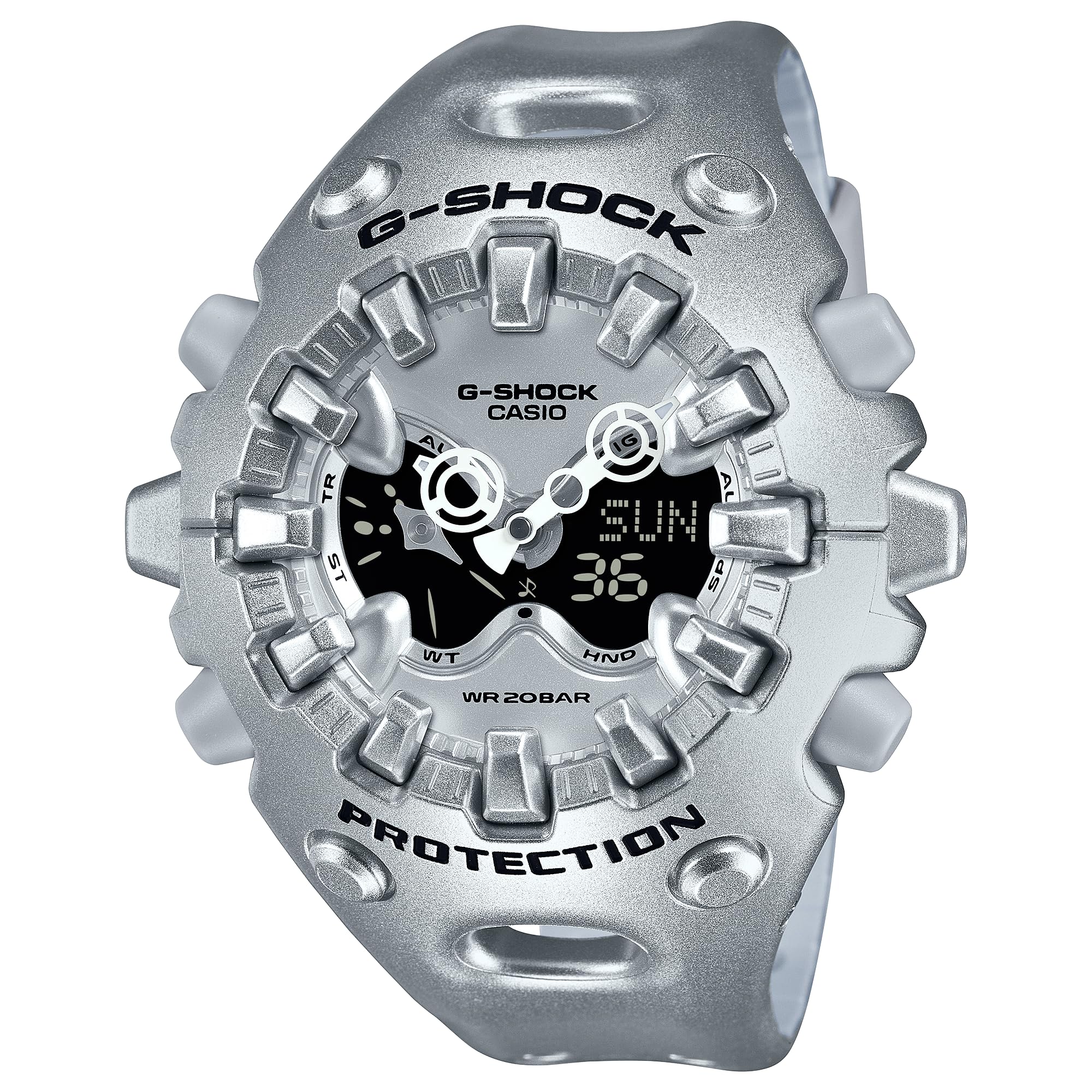 

Casio Big Case Silver Resin Analog Digital Wristwatch Silver G-Shock GAV01A-8A,