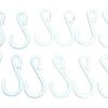 20PCS White Plastic S-type Hook Multi-purpose Accessories Hook Supermarket Shelf Hanging Strip Hook Hole Plate Hook