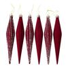 Christmas Tree Baubles Wine-Red Plastic Geometric Ornament with Textured Finish and Hanging Strings for Shop, Hotel