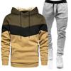 Men's Winter/Autumn Color Block Hoodie & Sweatpants Set