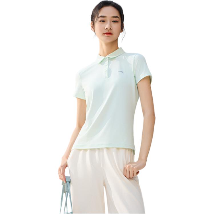 

Anta Comfortable Simple Versatile Solid Color Slim Fit Lightweight Sports Polo Shirt Women Tops Sunrise-Green 962527122-4 XS