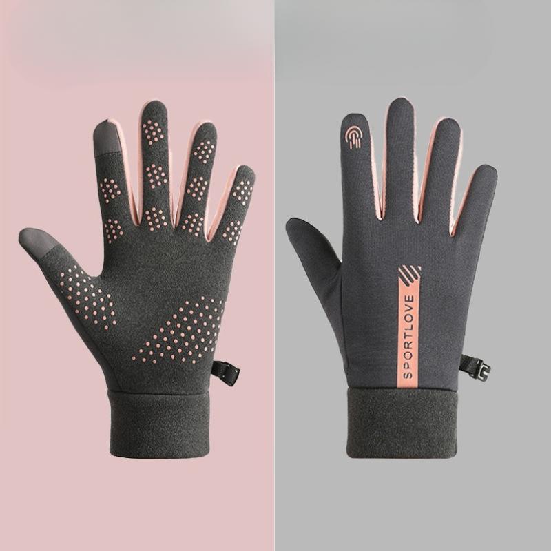 Winter Cycling Cold proof and Warm Gloves for Women Outdoor Cycling Electric Bike Plus Velvet Thickened Windproof Touch Screen Gloves for Men