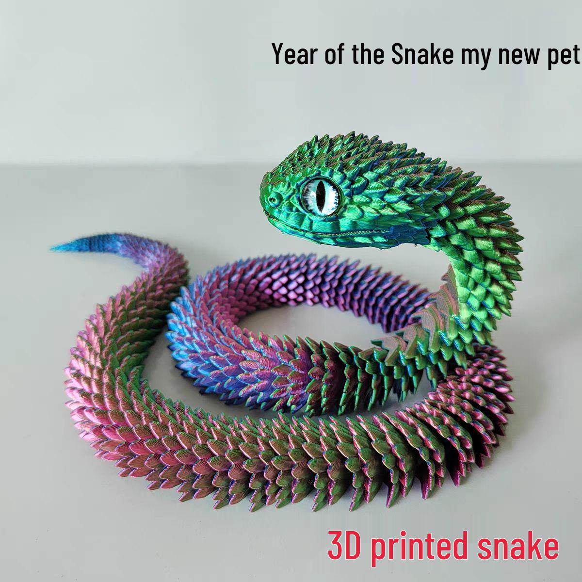 

In Stock: 3D Printed Snake Art Model - Viper Simulation Toy 30cm Snake