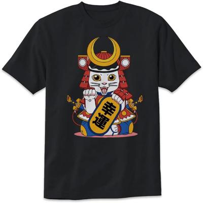 Cute Lucky Cat Maneki-Neko Japanese Good Luck Feng Shui T-Shirt Funny Design Tee Short Sleeve Unisex Shirt