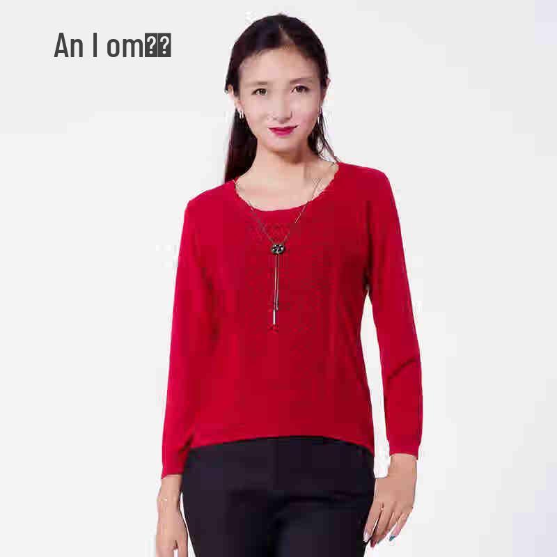 

Anlom Women s Long Sleeve Solid Hollow Knit Pullover 4XL