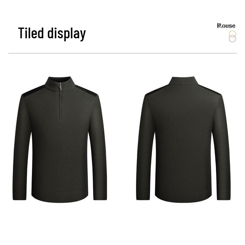 ROTECS Men's Thick Half-Zip Wool Blend Sweater