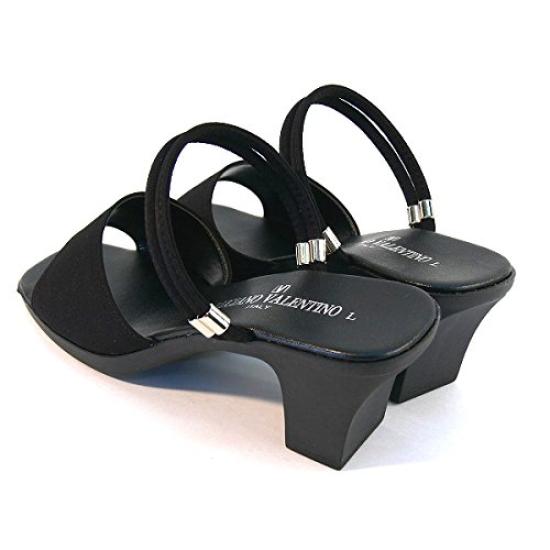 Made in Japan beautiful office satin large [Luciano Valentino] 6.5cm heels, legs, sandals, black, IM3903, women's, black,
