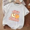 Fun "JUST PEACHY" & Peach Print Cute Children Round Neck