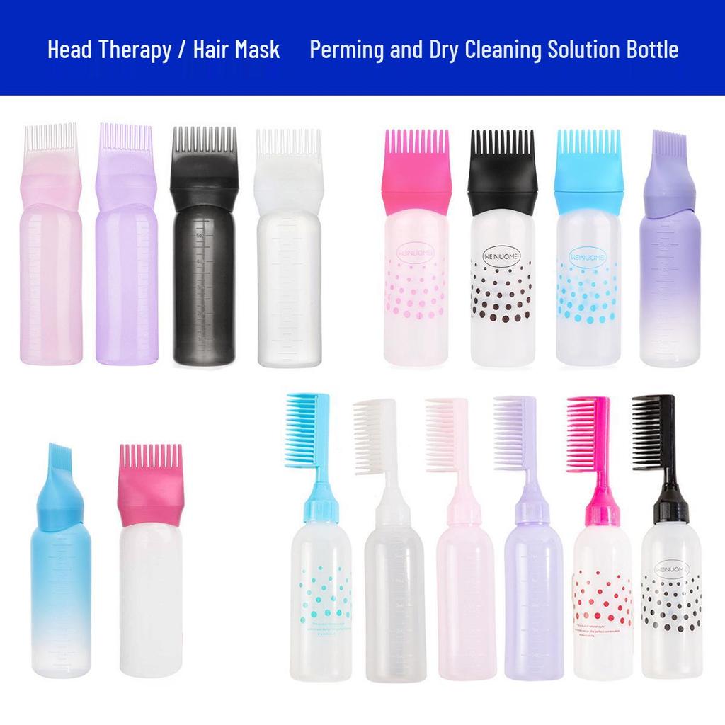 Multi-Color Hair Dye Bottle with Comb & Scale - Easy Press Application