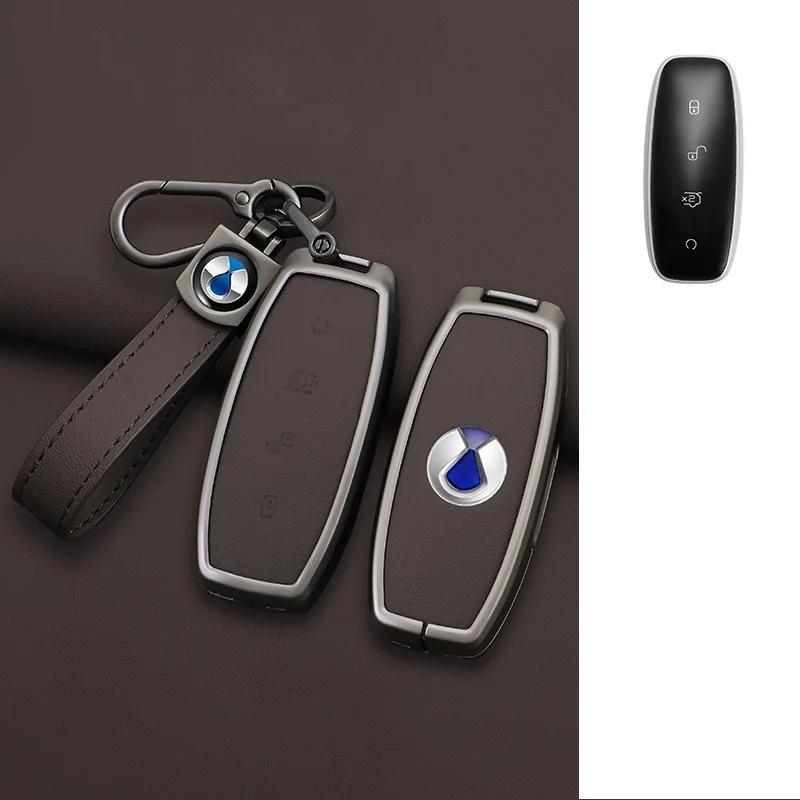 

Interior Mouldings Car Remote Key Case Cover Holder Shell For Denza D9 DM-i EV N7 N8 X 2022 2024 Zinc Alloy Leather Protector Ke