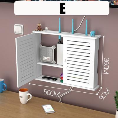 Large Wireless Wifi Router Shelf Storage Boxes Cable Power Plus Wire Bracket