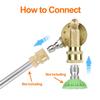 Pressure Washer Pivoting Coupler, 1/4” Quick Plug Gutter Cleaner Attachment, 240 Degree with 7 Angles for Power Washer, 310Bar