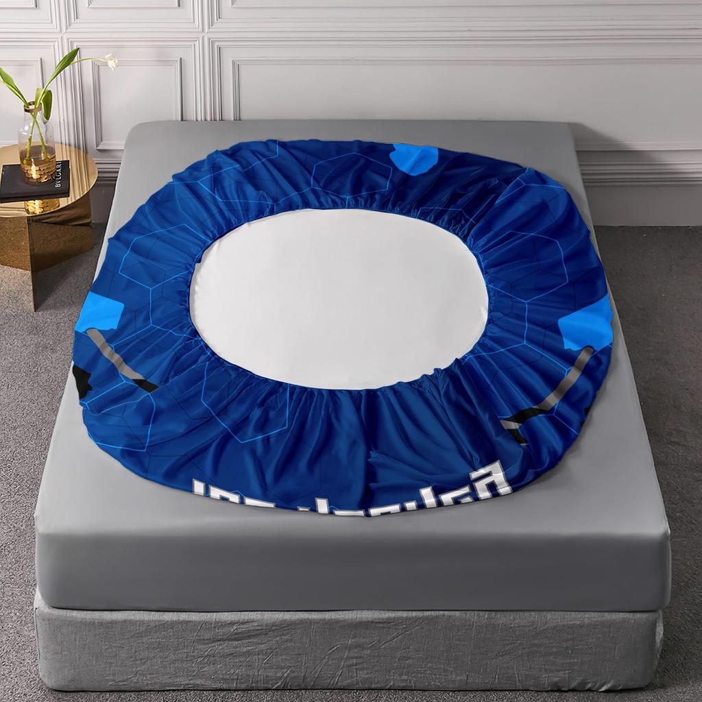 Ice Hockey Player Pattern Sheet Four Piece Bedding Set Bedroom Room Dormitory Bedding Decoration