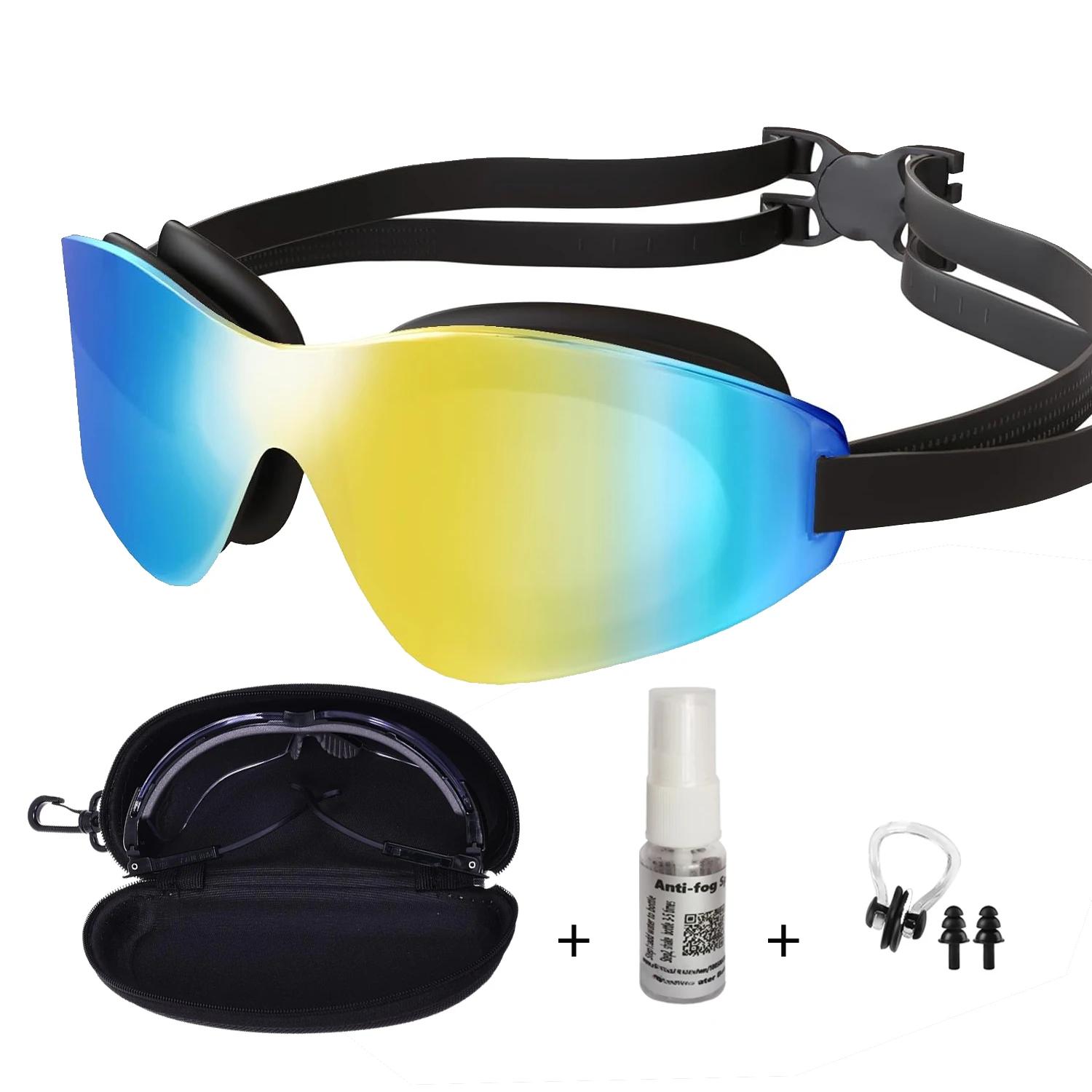 

Поляризованные очки для плавания без оправы с футляром, противотуманные очки для плавания с распылителем, для взрослых мужчин женщин молодежи