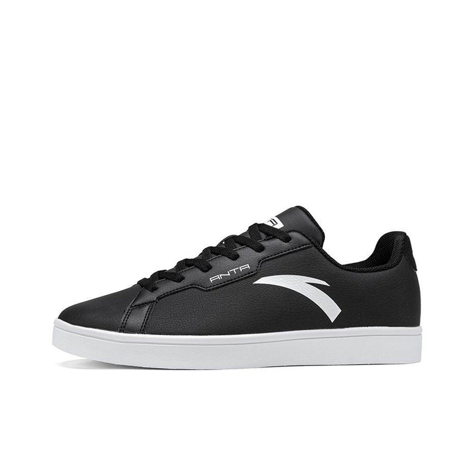 Anta Synthetic Leather Non-Slip Wear-Resistant Low-Top Sneakers Men Sneakers Black 912028003-1