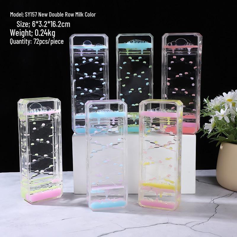 Internet Celebrity Stress Relief Hourglass: Oil Slide Water Drop Acrylic Ornament for Students, Perfect Small Gift
