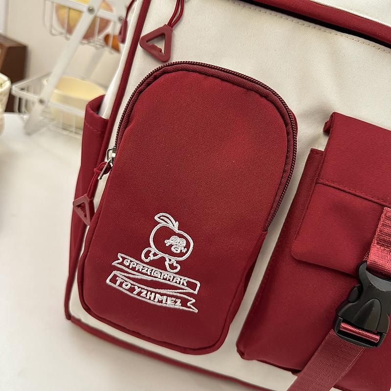 Damen Rucksack mit großem Fassungsvermögen, tragbar, Campus, Student, Schultasche, Farbkontrast, Reise-Rucksack