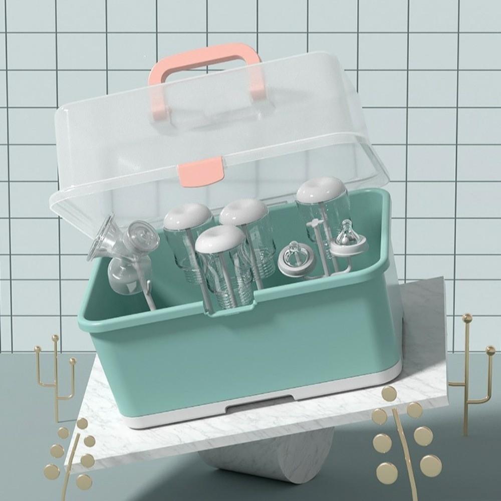 Portable Baby Bottle Holder Anti-Dust Milk Bottle Storage Box Nursing Bottle Drying Rack Travel
