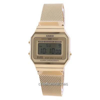 Refurbished Casio Youth Vintage Gold Tone Stainless Steel Digital A700WMG-9A Unisex Watch
