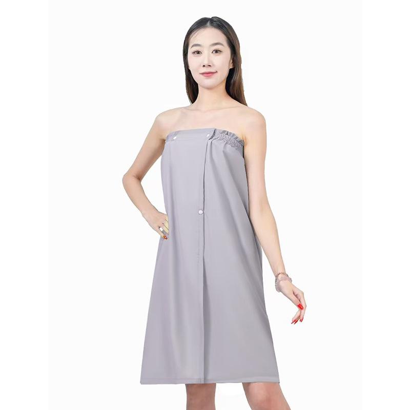

Women s Cotton Bathrobe: Absorbent Wraparound Bandeau Dress
