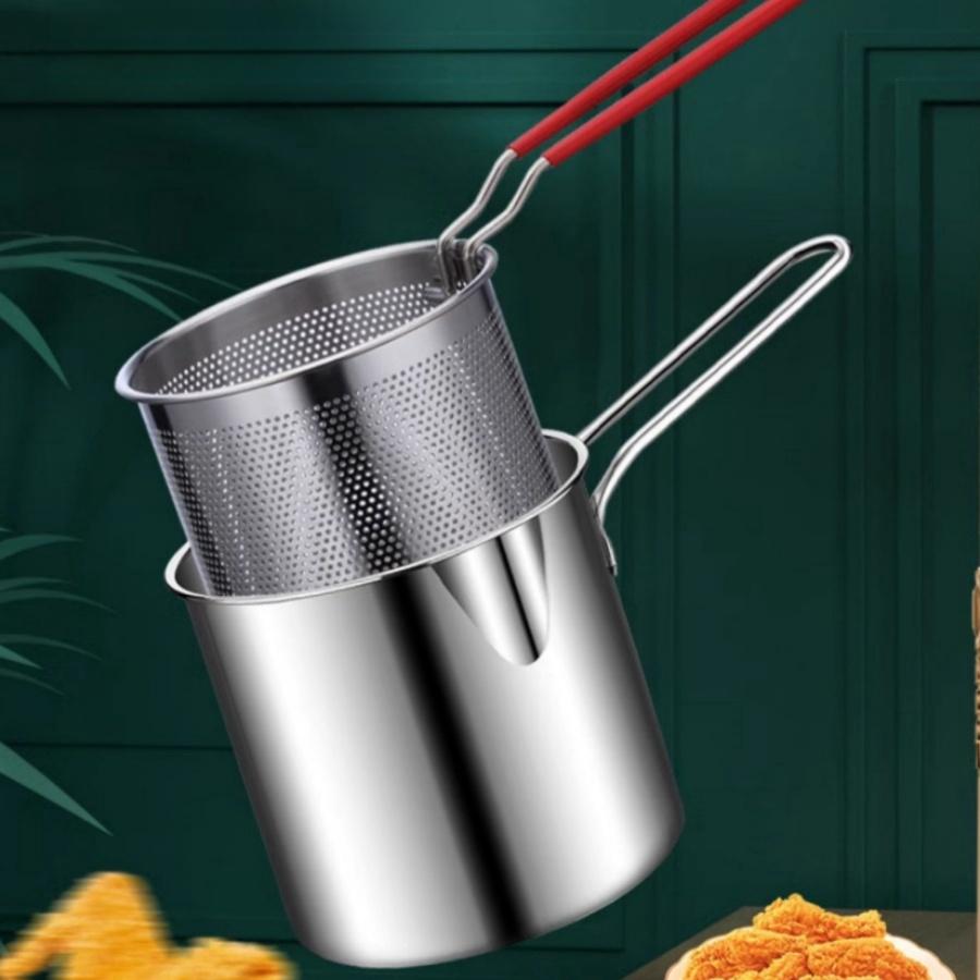 Multi Functional Stainless Steel Deep Fryer with Frying Basket Home French Fries Fried Chicken Fryer