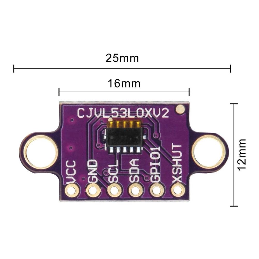 1-10PCS VL53L0X Time-of-Flight (ToF) Laser Ranging Sensor Breakout 940nm GY-VL53L0XV2 Laser Distance Module I2C IIC with Pin