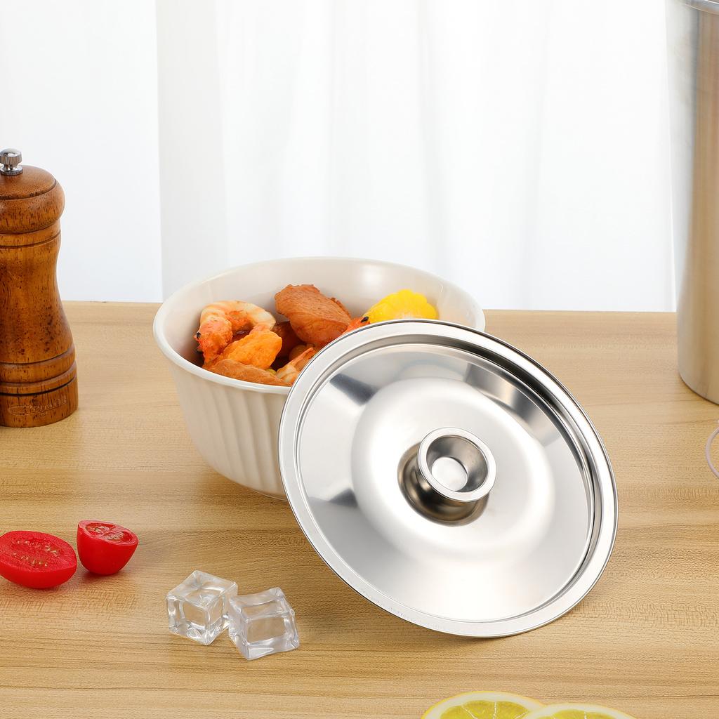 1Pcs 14Cm Stainless Steel Seasoning Pot Cover Easy Clean Non-Rust Sturdy Lid for Tiny Pans Spill Stopper Kitchen Essential